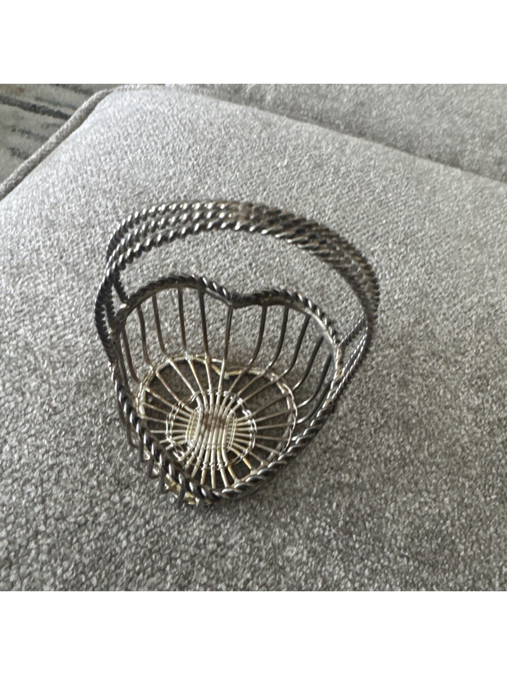 silver plate heart shaped Small Basket